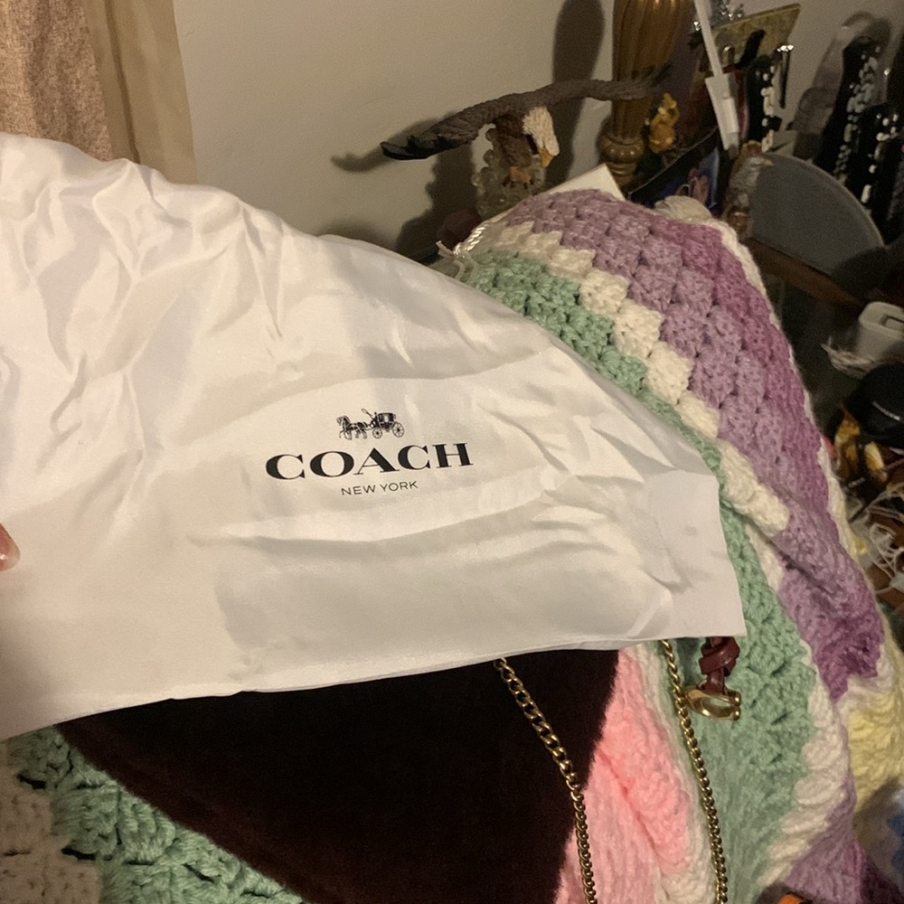 Used Retail Coach Shearling Drawstring Pouch - image 3